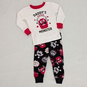 🛍️ BUNDLE ONLY • Children's Place Valentine's "Daddy's Little Monster" PJs 6-9m